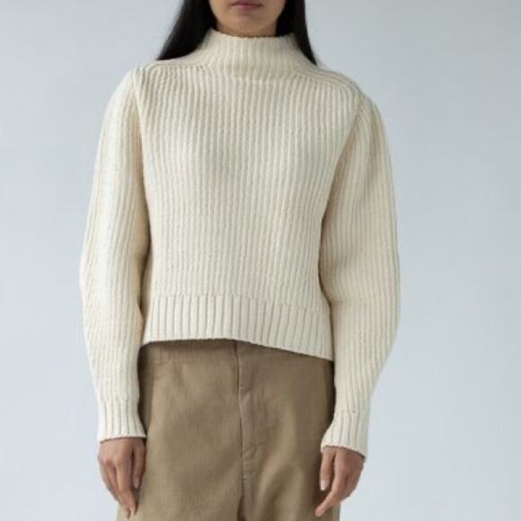 Shaina Mote Luca Ribbed Chunky Crop Sweater 100% Organic Cotton - Picture 12 of 12